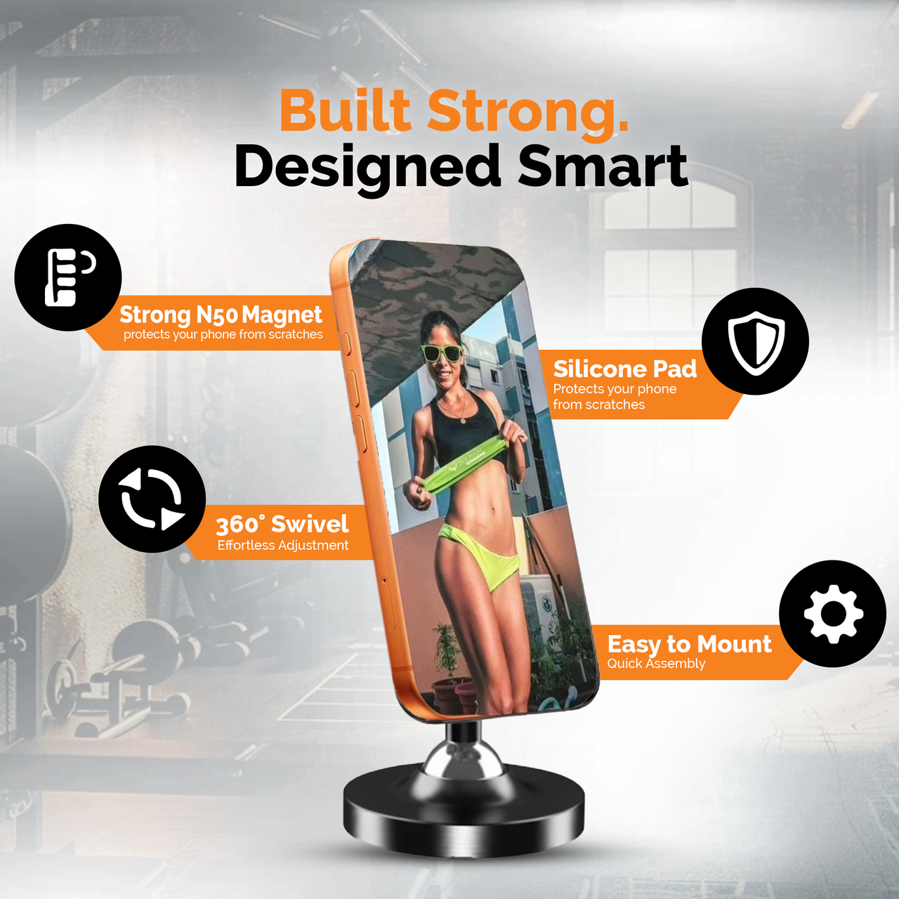 Bulmarc CamBuddy – Compact Magnetic Mount for Gym, Car, Home & Travel