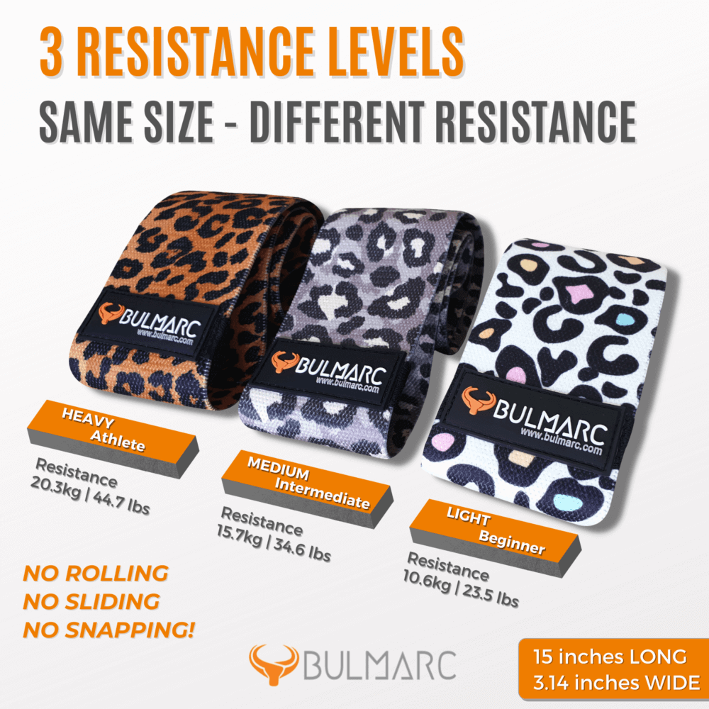 Set of 3 Printed Hip Bands – Light, Medium, Heavy