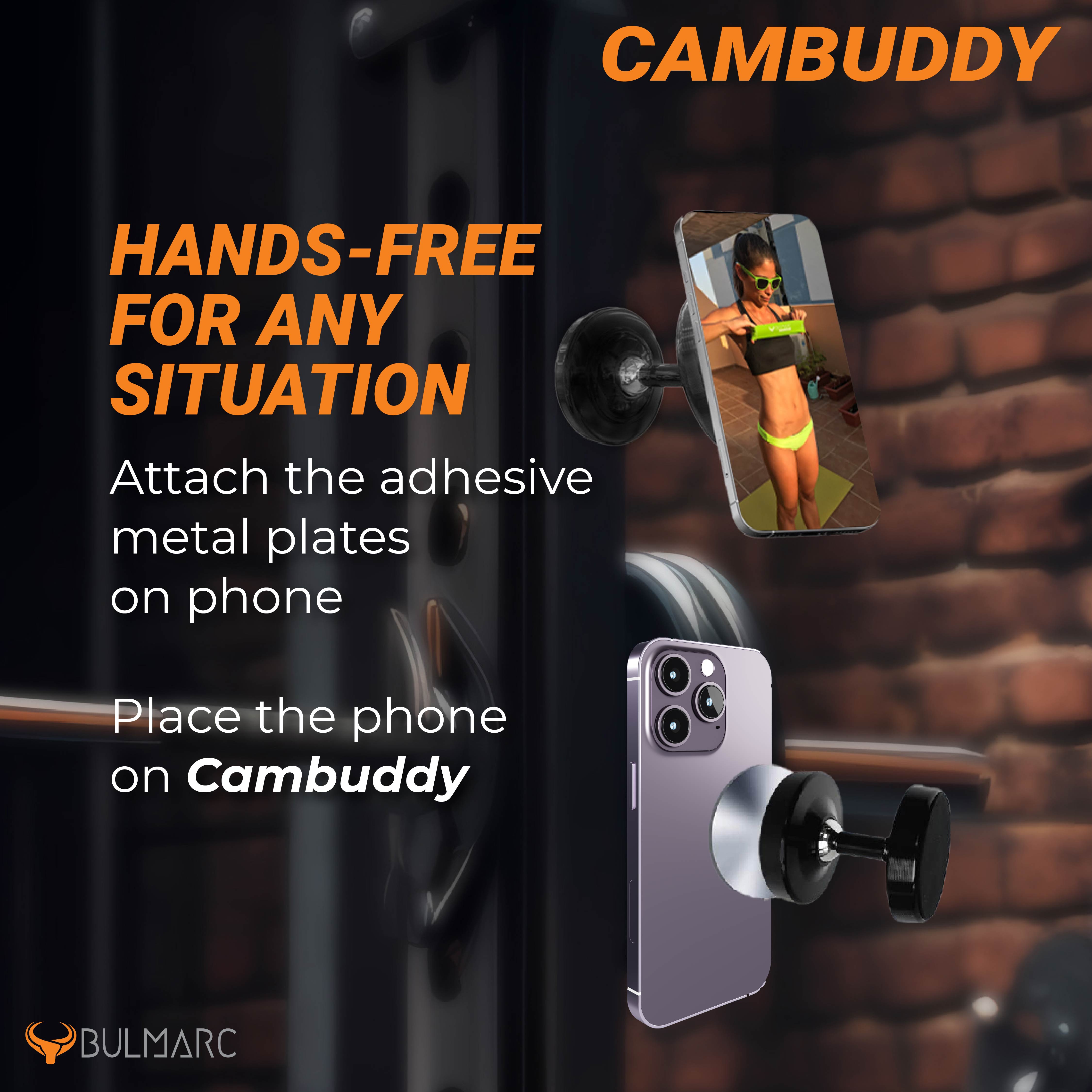 Bulmarc CamBuddy – Compact Magnetic Mount for Gym, Car, Home & Travel