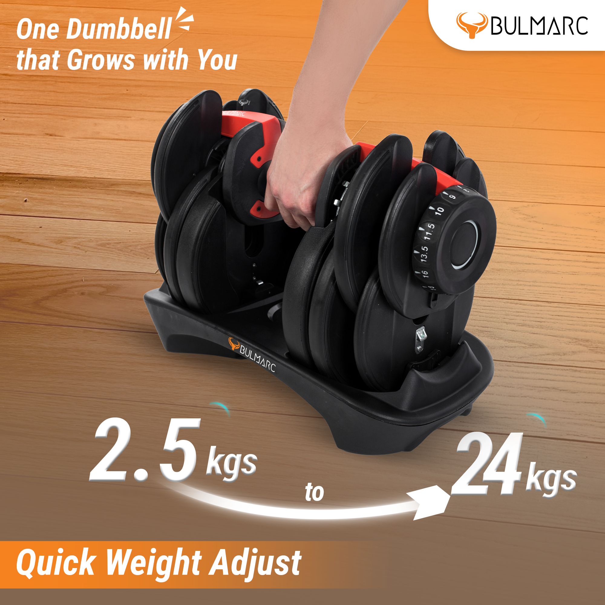 Adjustable dumbbell ( 2.5kg to 24kg )