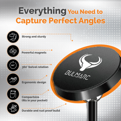 Bulmarc CamBuddy – Compact Magnetic Mount for Gym, Car, Home & Travel