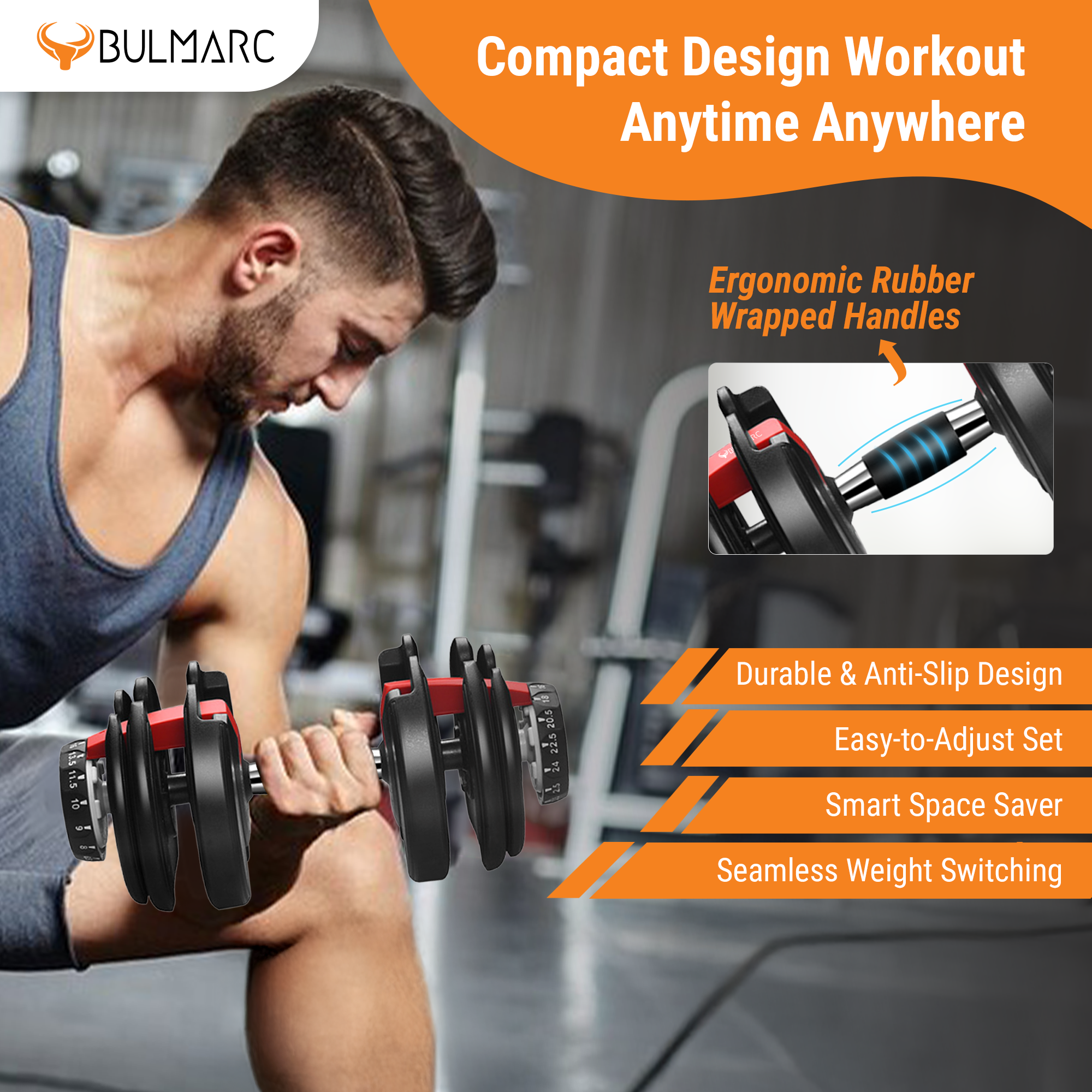 Adjustable dumbbell ( 2.5kg to 24kg )