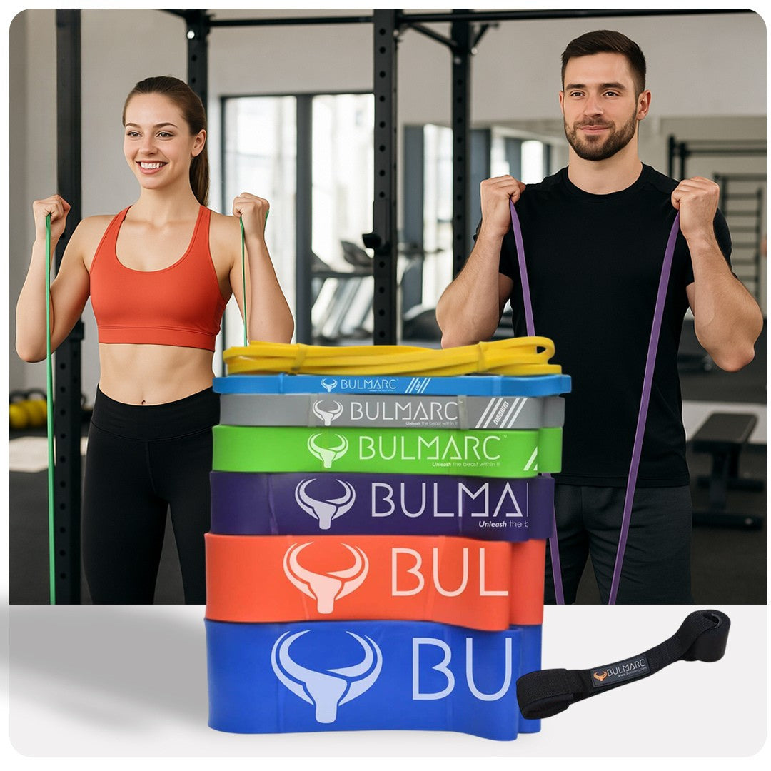 Set of 7 Pull Up Bands with Door Anchor